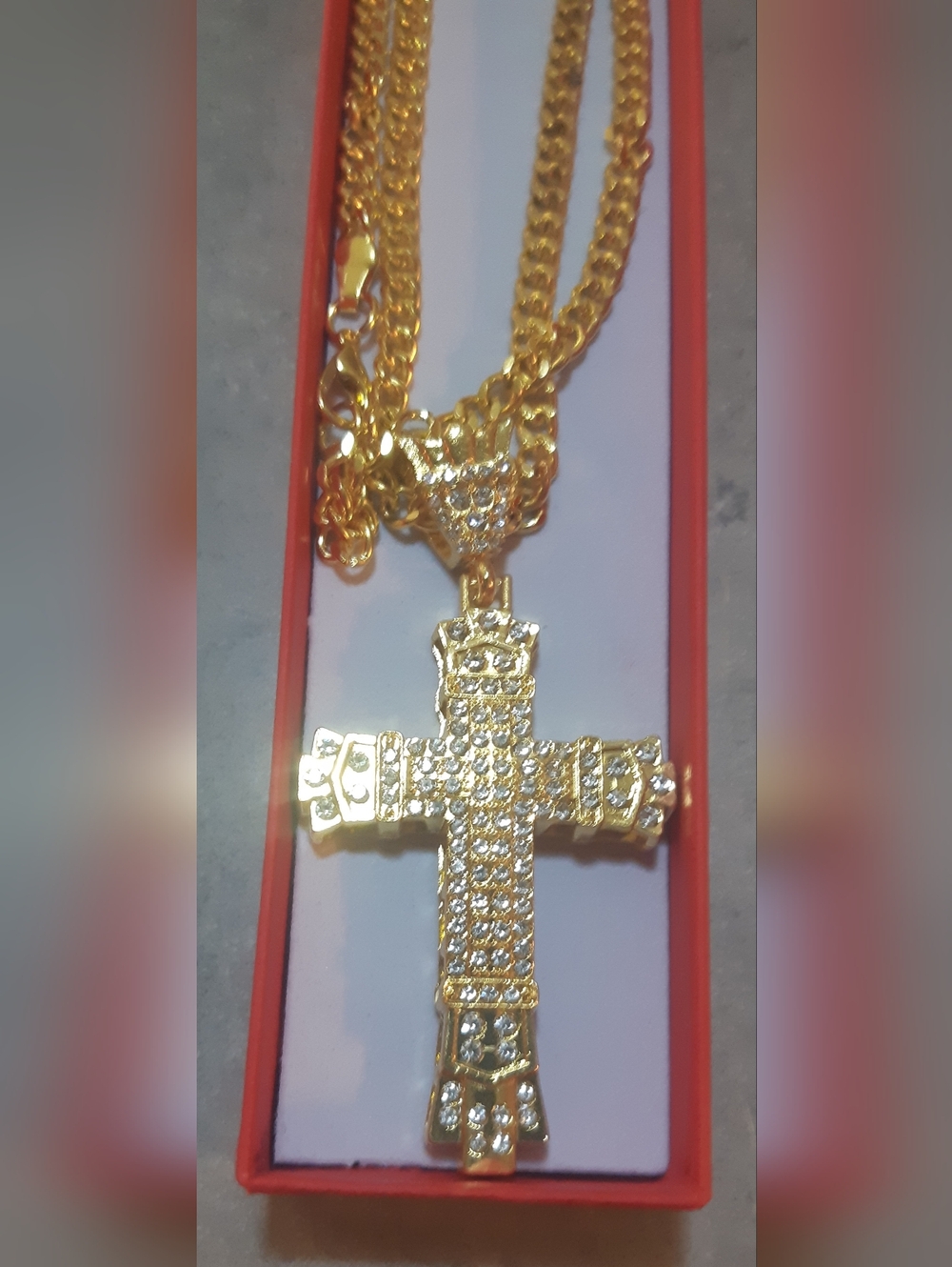 Ice Out Cross Pendant Chain